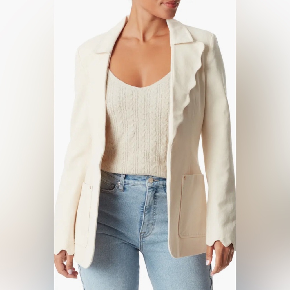 Sam Edelman NWT Zander Scallop Undyed Natural Blazer